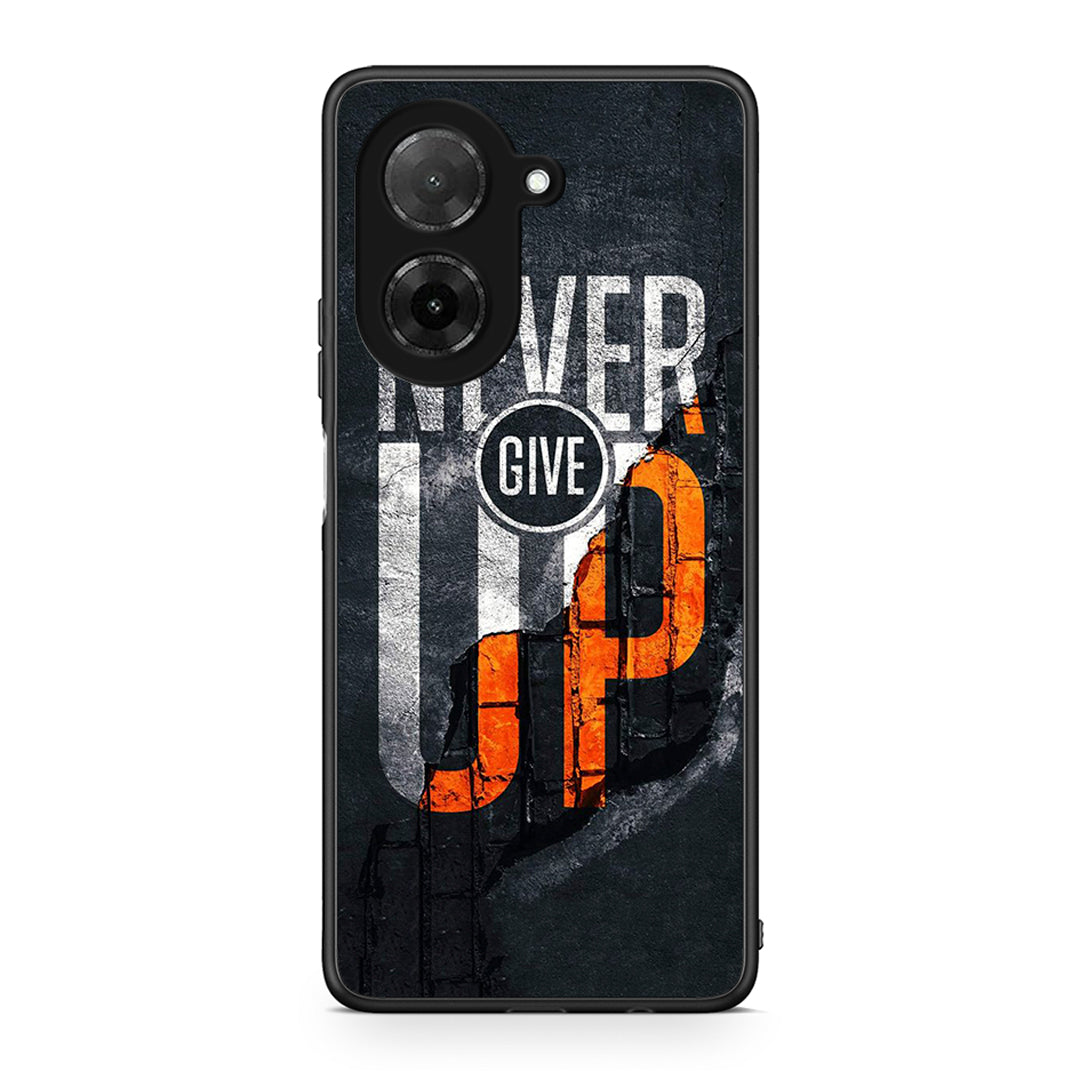 Xiaomi Redmi A5 Never Give Up Θήκη Αγίου Βαλεντίνου από τη Smartfits με σχέδιο στο πίσω μέρος και μαύρο περίβλημα | Smartphone case with colorful back and black bezels by Smartfits