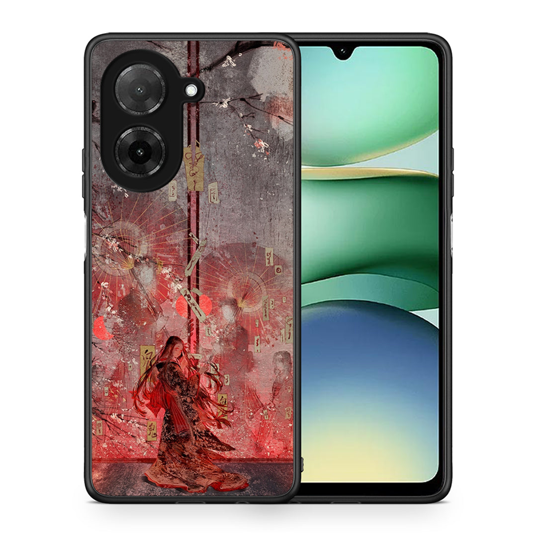 Θήκη Xiaomi Redmi A5 Nezuko Kamado από τη Smartfits με σχέδιο στο πίσω μέρος και μαύρο περίβλημα | Xiaomi Redmi A5 Nezuko Kamado case with colorful back and black bezels