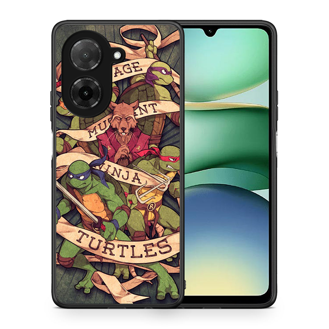 Θήκη Xiaomi Redmi A5 Ninja Turtles από τη Smartfits με σχέδιο στο πίσω μέρος και μαύρο περίβλημα | Xiaomi Redmi A5 Ninja Turtles case with colorful back and black bezels