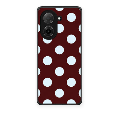 Θήκη Xiaomi Redmi A5 Pale Blue Large Polka Dots on Burgundy από τη Smartfits με σχέδιο στο πίσω μέρος και μαύρο περίβλημα | Xiaomi Redmi A5 Pale Blue Large Polka Dots on Burgundy case with colorful back and black bezels