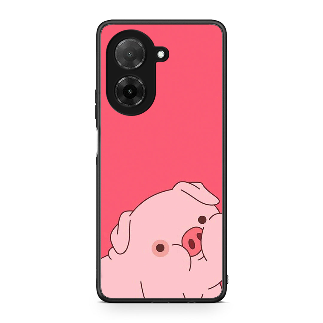 Xiaomi Redmi A5 Pig Love 1 Θήκη Αγίου Βαλεντίνου από τη Smartfits με σχέδιο στο πίσω μέρος και μαύρο περίβλημα | Smartphone case with colorful back and black bezels by Smartfits