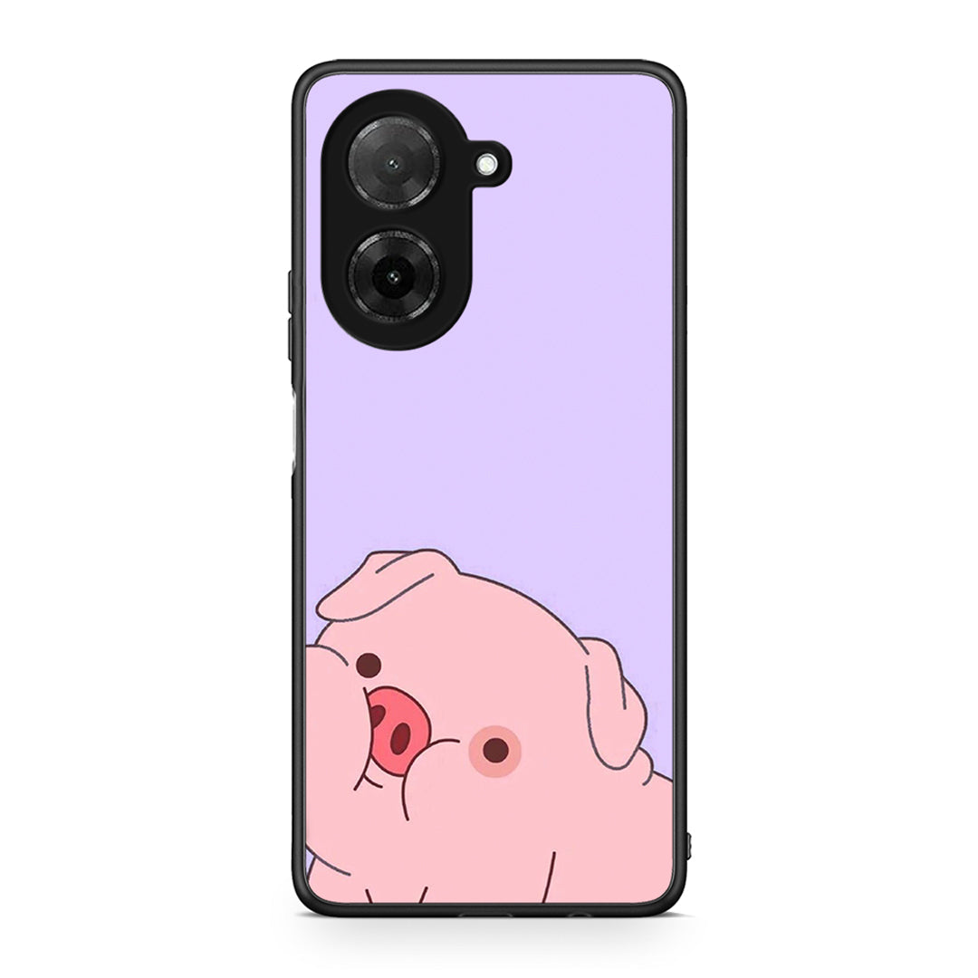 Xiaomi Redmi A5 Pig Love 2 Θήκη Αγίου Βαλεντίνου από τη Smartfits με σχέδιο στο πίσω μέρος και μαύρο περίβλημα | Smartphone case with colorful back and black bezels by Smartfits