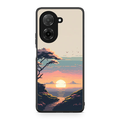 Xiaomi Redmi A5 Pixel Sunset Θήκη από τη Smartfits με σχέδιο στο πίσω μέρος και μαύρο περίβλημα | Smartphone case with colorful back and black bezels by Smartfits