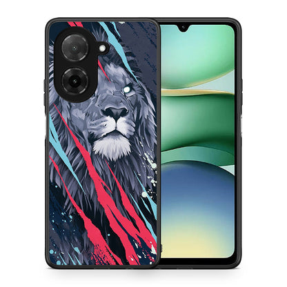 Θήκη Xiaomi Redmi A5 Lion Designer PopArt από τη Smartfits με σχέδιο στο πίσω μέρος και μαύρο περίβλημα | Xiaomi Redmi A5 Lion Designer PopArt case with colorful back and black bezels