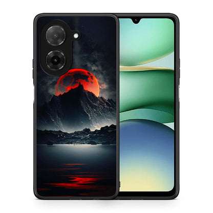 Θήκη Xiaomi Redmi A5 Red Full Moon από τη Smartfits με σχέδιο στο πίσω μέρος και μαύρο περίβλημα | Xiaomi Redmi A5 Red Full Moon case with colorful back and black bezels