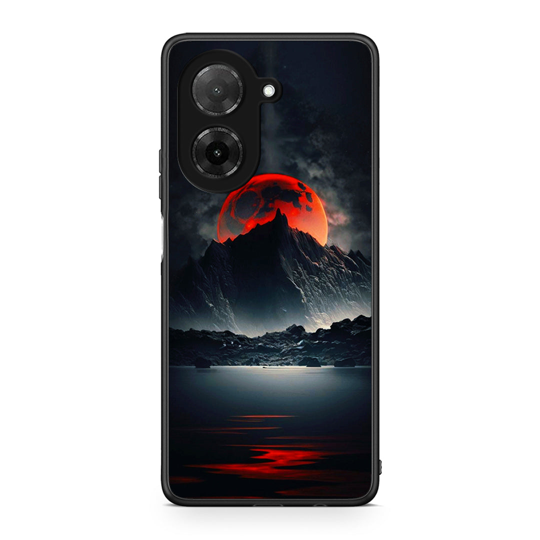 Xiaomi Redmi A5 Red Full Moon θήκη από τη Smartfits με σχέδιο στο πίσω μέρος και μαύρο περίβλημα | Smartphone case with colorful back and black bezels by Smartfits