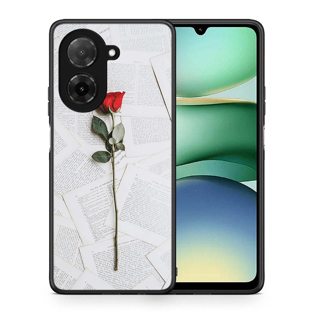 Θήκη Xiaomi Redmi A5 Red Rose από τη Smartfits με σχέδιο στο πίσω μέρος και μαύρο περίβλημα | Xiaomi Redmi A5 Red Rose case with colorful back and black bezels