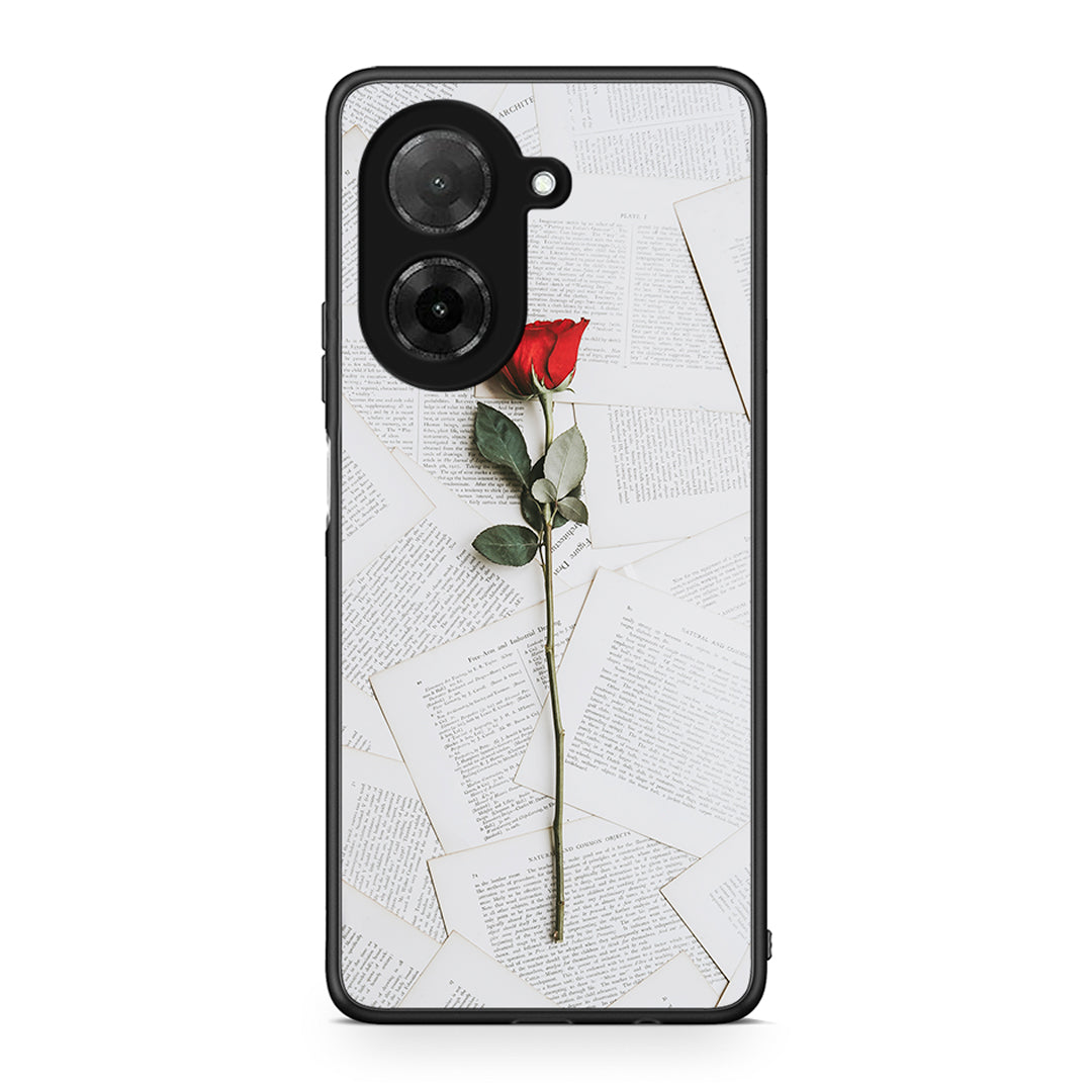 Xiaomi Redmi A5 Red Rose θήκη από τη Smartfits με σχέδιο στο πίσω μέρος και μαύρο περίβλημα | Smartphone case with colorful back and black bezels by Smartfits
