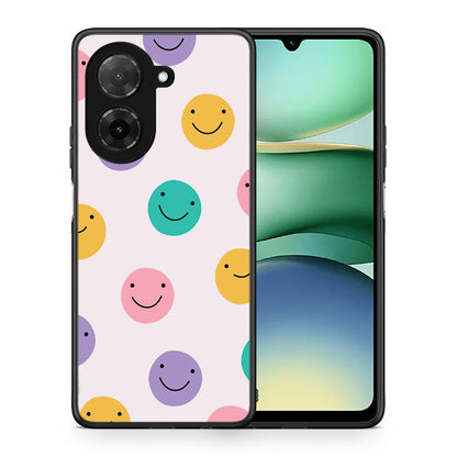 Θήκη Xiaomi Redmi A5 Smiley Faces από τη Smartfits με σχέδιο στο πίσω μέρος και μαύρο περίβλημα | Xiaomi Redmi A5 Smiley Faces case with colorful back and black bezels