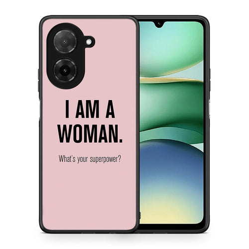 Θήκη Xiaomi Redmi A5 Superpower Woman από τη Smartfits με σχέδιο στο πίσω μέρος και μαύρο περίβλημα | Xiaomi Redmi A5 Superpower Woman case with colorful back and black bezels