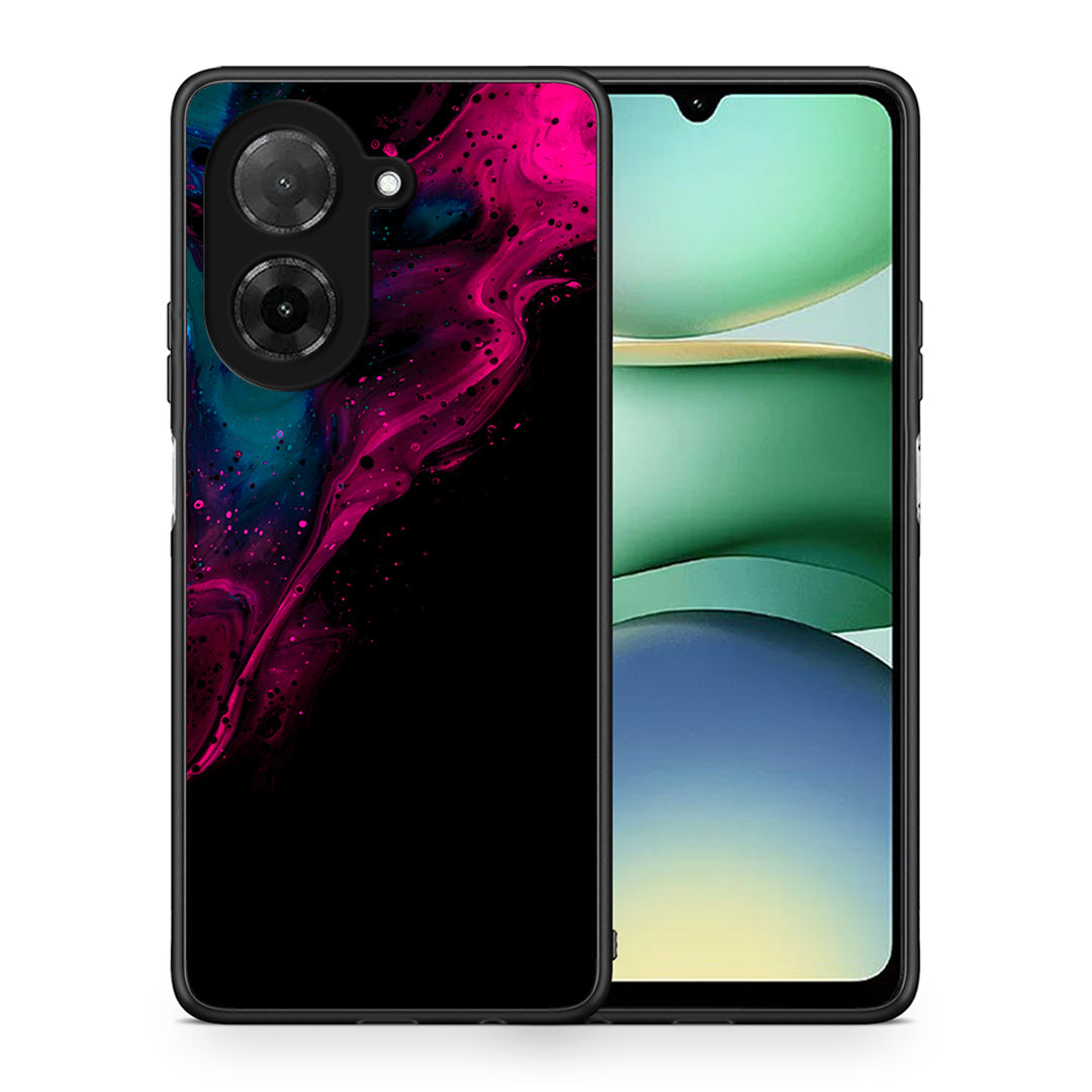Θήκη Xiaomi Redmi A5 Pink Black Watercolor από τη Smartfits με σχέδιο στο πίσω μέρος και μαύρο περίβλημα | Xiaomi Redmi A5 Pink Black Watercolor case with colorful back and black bezels