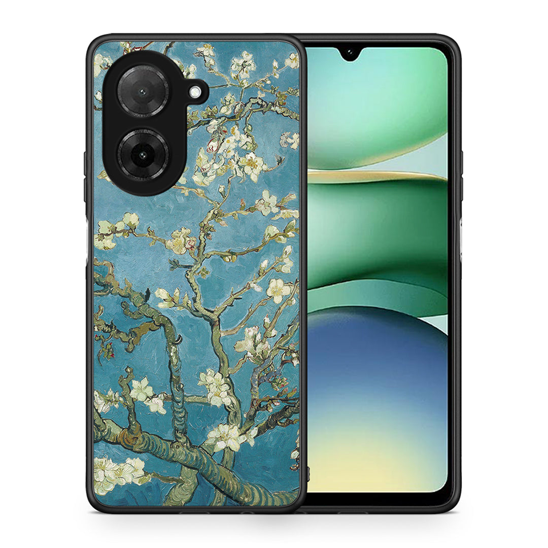 Θήκη Xiaomi Redmi A5 White Blossoms από τη Smartfits με σχέδιο στο πίσω μέρος και μαύρο περίβλημα | Xiaomi Redmi A5 White Blossoms case with colorful back and black bezels