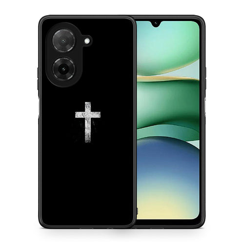 Θήκη Xiaomi Redmi A5 White Cross από τη Smartfits με σχέδιο στο πίσω μέρος και μαύρο περίβλημα | Xiaomi Redmi A5 White Cross case with colorful back and black bezels