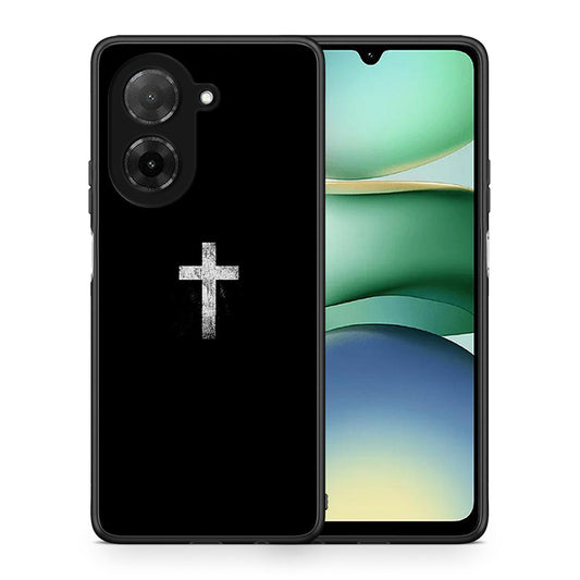 Θήκη Xiaomi Redmi A5 White Cross από τη Smartfits με σχέδιο στο πίσω μέρος και μαύρο περίβλημα | Xiaomi Redmi A5 White Cross case with colorful back and black bezels