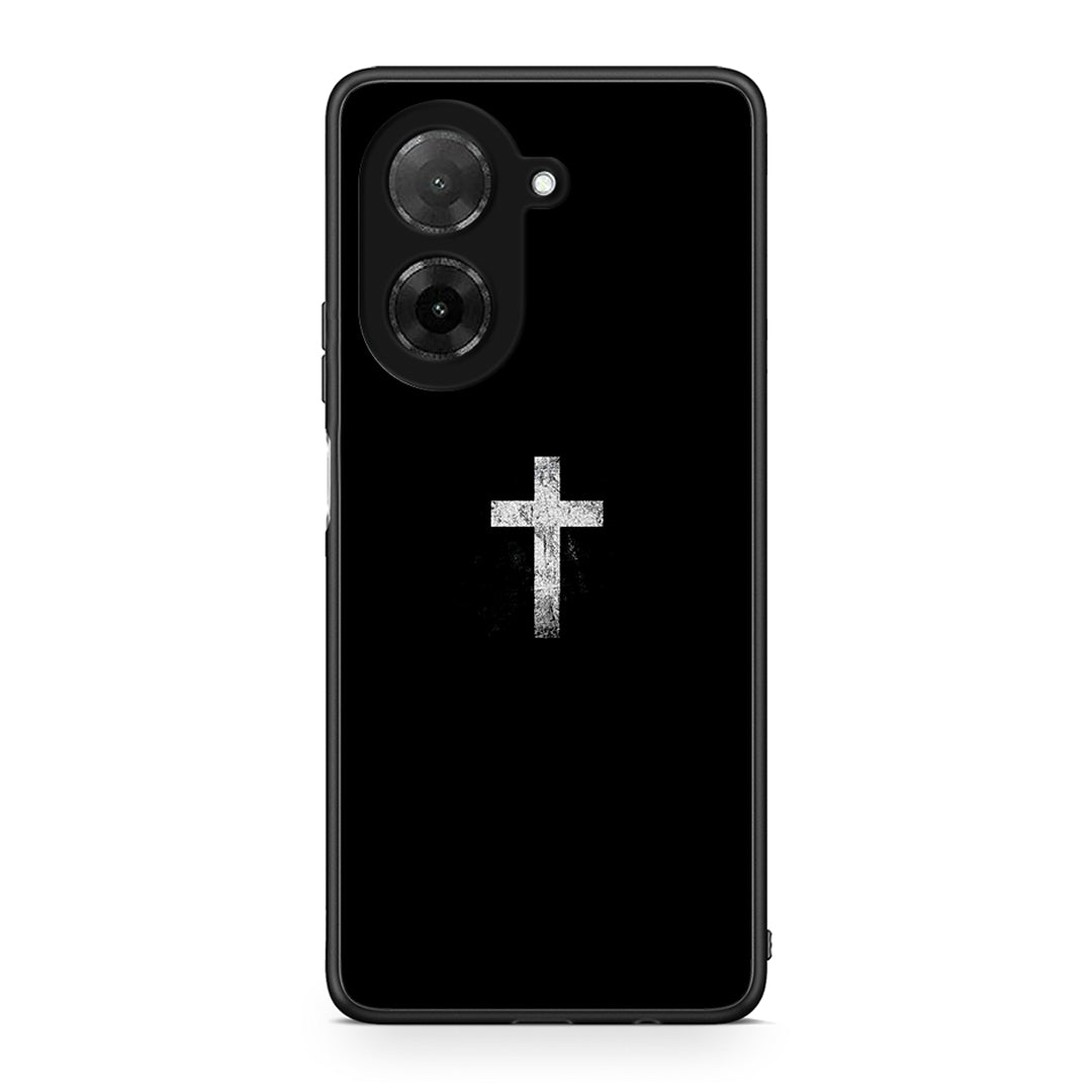 Xiaomi Redmi A5 White Cross θήκη από τη Smartfits με σχέδιο στο πίσω μέρος και μαύρο περίβλημα | Smartphone case with colorful back and black bezels by Smartfits
