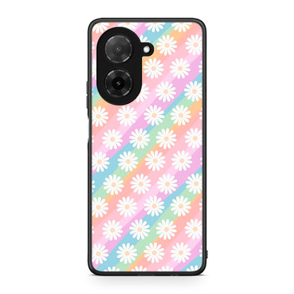 Xiaomi Redmi A5 White Daisies θήκη από τη Smartfits με σχέδιο στο πίσω μέρος και μαύρο περίβλημα | Smartphone case with colorful back and black bezels by Smartfits
