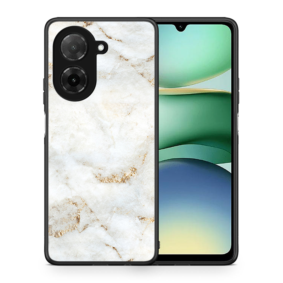 Θήκη Xiaomi Redmi A5 White Gold Marble από τη Smartfits με σχέδιο στο πίσω μέρος και μαύρο περίβλημα | Xiaomi Redmi A5 White Gold Marble case with colorful back and black bezels