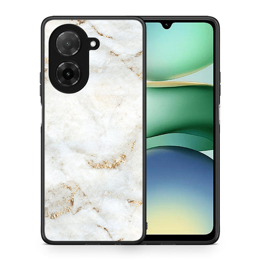 Θήκη Xiaomi Redmi A5 White Gold Marble από τη Smartfits με σχέδιο στο πίσω μέρος και μαύρο περίβλημα | Xiaomi Redmi A5 White Gold Marble case with colorful back and black bezels