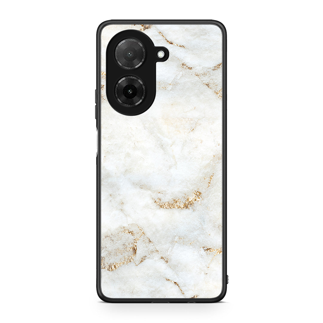 Xiaomi Redmi A5 White Gold Marble θήκη από τη Smartfits με σχέδιο στο πίσω μέρος και μαύρο περίβλημα | Smartphone case with colorful back and black bezels by Smartfits