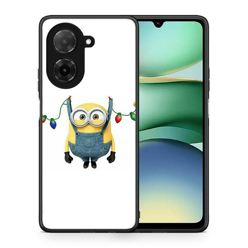 Θήκη Xiaomi Redmi A5 Xmas Minion Lights από τη Smartfits με σχέδιο στο πίσω μέρος και μαύρο περίβλημα | Xiaomi Redmi A5 Xmas Minion Lights case with colorful back and black bezels