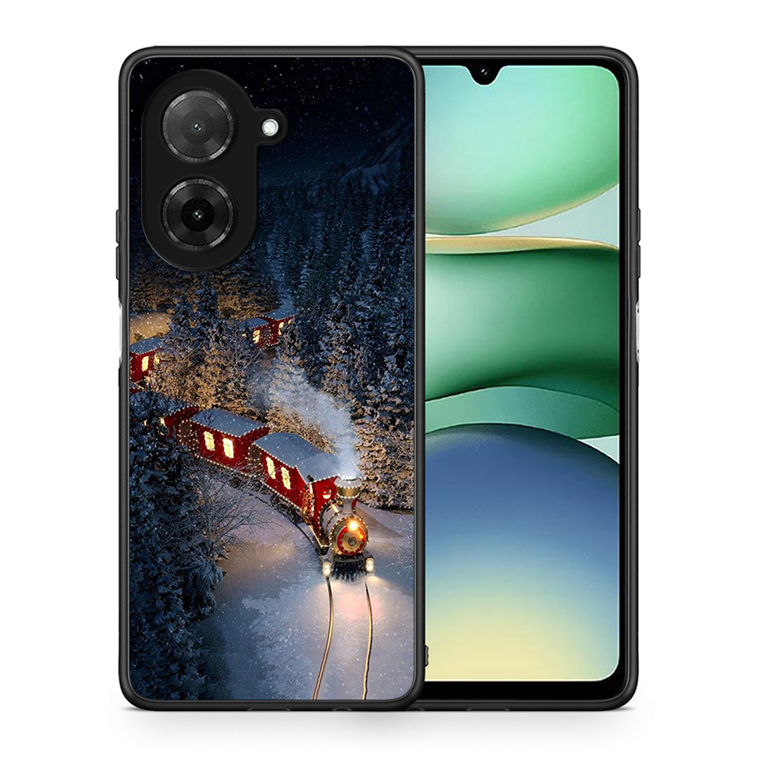 Θήκη Xiaomi Redmi A5 Xmas Train από τη Smartfits με σχέδιο στο πίσω μέρος και μαύρο περίβλημα | Xiaomi Redmi A5 Xmas Train case with colorful back and black bezels