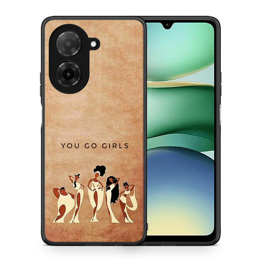 Θήκη Xiaomi Redmi A5 You Go Girl από τη Smartfits με σχέδιο στο πίσω μέρος και μαύρο περίβλημα | Xiaomi Redmi A5 You Go Girl case with colorful back and black bezels