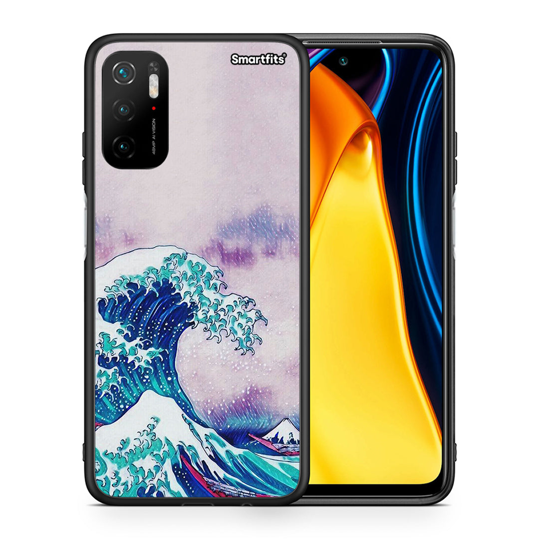 Θήκη Xiaomi Redmi Note 10 5G/Poco M3 Pro Blue Waves από τη Smartfits με σχέδιο στο πίσω μέρος και μαύρο περίβλημα | Xiaomi Redmi Note 10 5G/Poco M3 Pro Blue Waves case with colorful back and black bezels