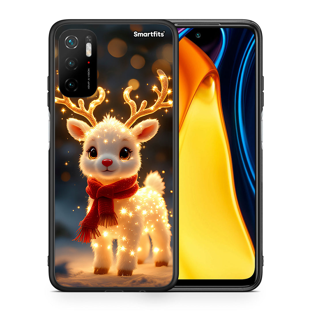 Θήκη Xiaomi Redmi Note 10 5G/Poco M3 Pro Christmas Cutie από τη Smartfits με σχέδιο στο πίσω μέρος και μαύρο περίβλημα | Xiaomi Redmi Note 10 5G/Poco M3 Pro Christmas Cutie case with colorful back and black bezels