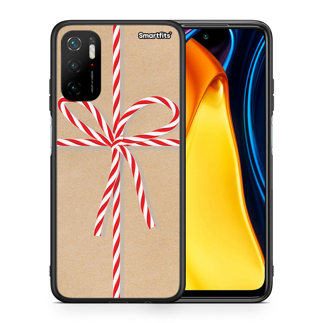 Θήκη Xiaomi Redmi Note 10 5G/Poco M3 Pro Christmas Gift από τη Smartfits με σχέδιο στο πίσω μέρος και μαύρο περίβλημα | Xiaomi Redmi Note 10 5G/Poco M3 Pro Christmas Gift case with colorful back and black bezels