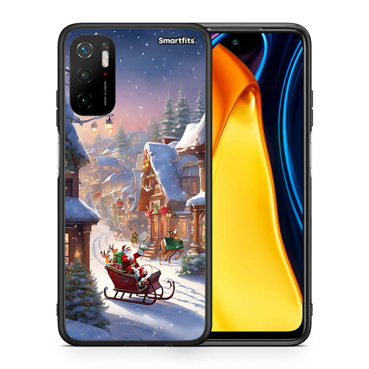 Θήκη Xiaomi Redmi Note 10 5G/Poco M3 Pro Christmas Snow από τη Smartfits με σχέδιο στο πίσω μέρος και μαύρο περίβλημα | Xiaomi Redmi Note 10 5G/Poco M3 Pro Christmas Snow case with colorful back and black bezels