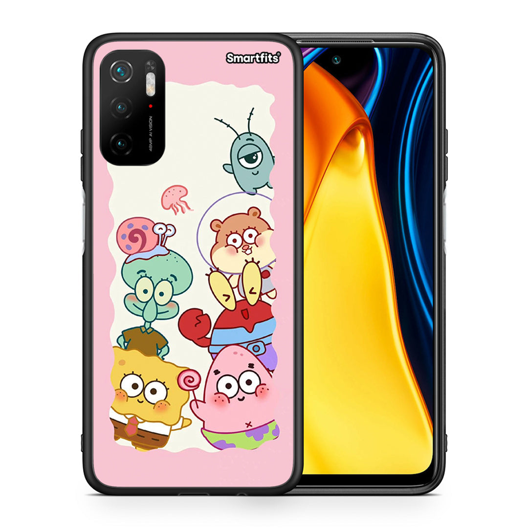 Θήκη Xiaomi Redmi Note 10 5G/Poco M3 Pro Cute Companion από τη Smartfits με σχέδιο στο πίσω μέρος και μαύρο περίβλημα | Xiaomi Redmi Note 10 5G/Poco M3 Pro Cute Companion case with colorful back and black bezels