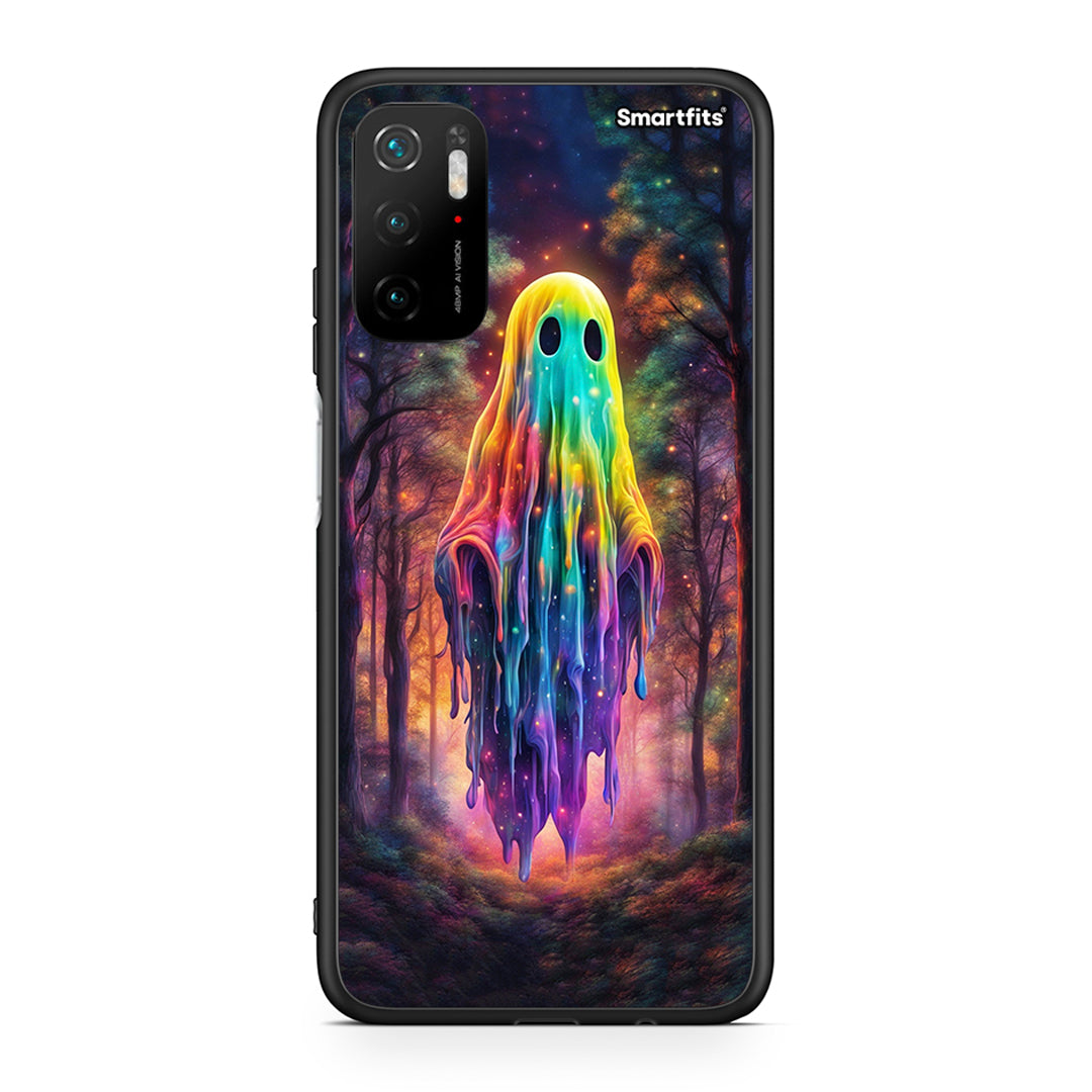 Xiaomi Redmi Note 10 5G/Poco M3 Pro Halloween Ghost θήκη από τη Smartfits με σχέδιο στο πίσω μέρος και μαύρο περίβλημα | Smartphone case with colorful back and black bezels by Smartfits