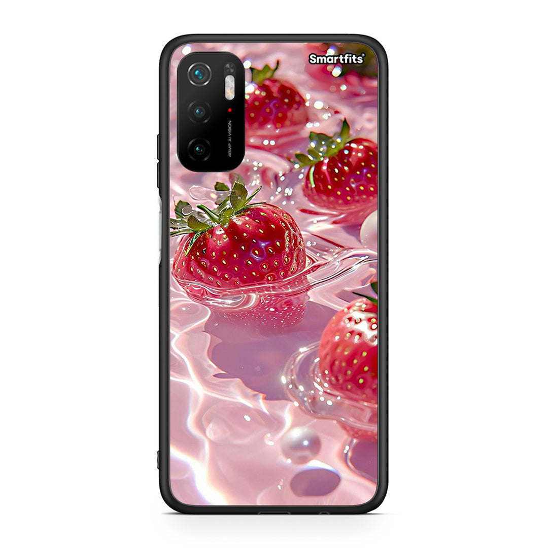 Xiaomi Redmi Note 10 5G/Poco M3 Pro Juicy Strawberries θήκη από τη Smartfits με σχέδιο στο πίσω μέρος και μαύρο περίβλημα | Smartphone case with colorful back and black bezels by Smartfits