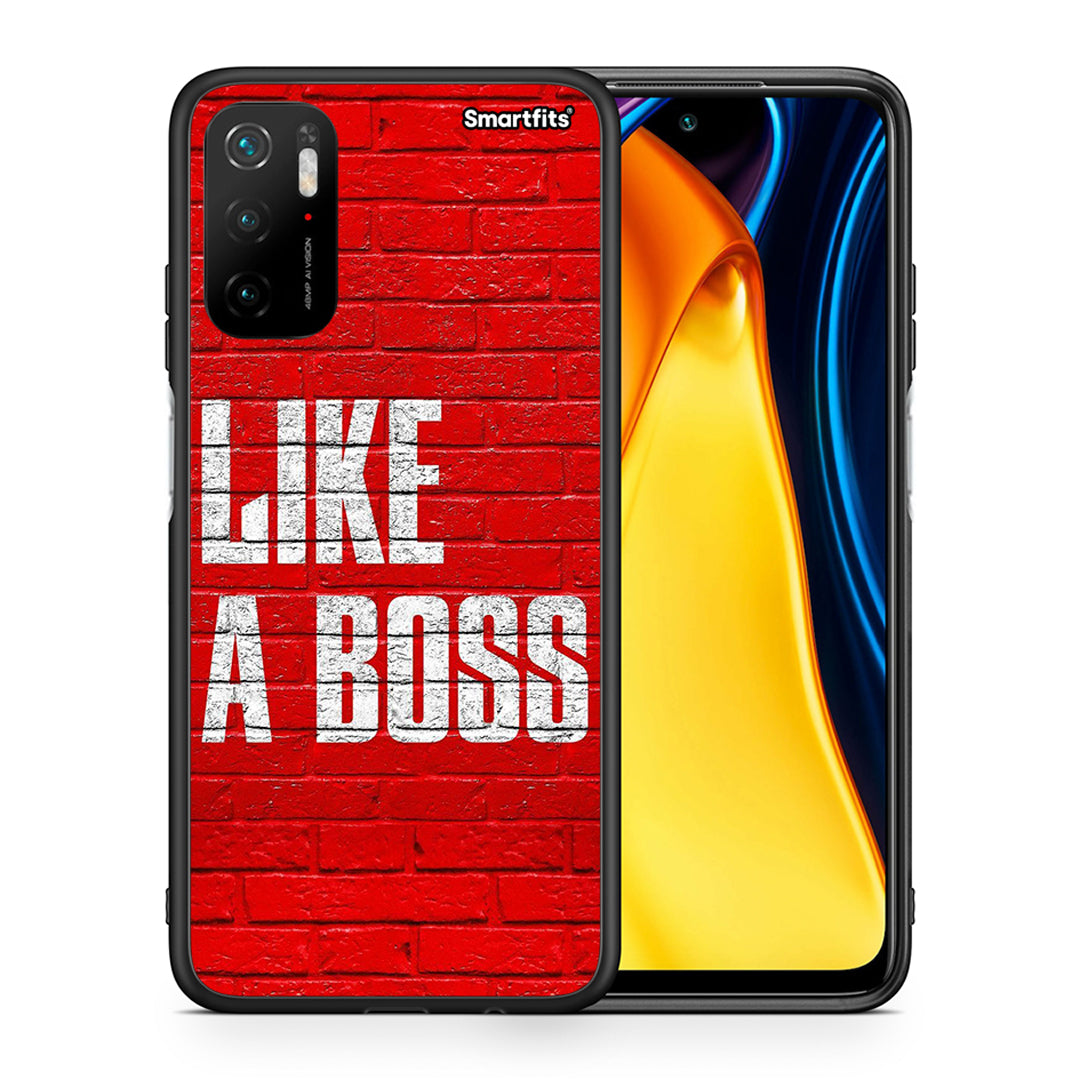 Θήκη Xiaomi Redmi Note 10 5G/Poco M3 Pro Like A Boss από τη Smartfits με σχέδιο στο πίσω μέρος και μαύρο περίβλημα | Xiaomi Redmi Note 10 5G/Poco M3 Pro Like A Boss case with colorful back and black bezels