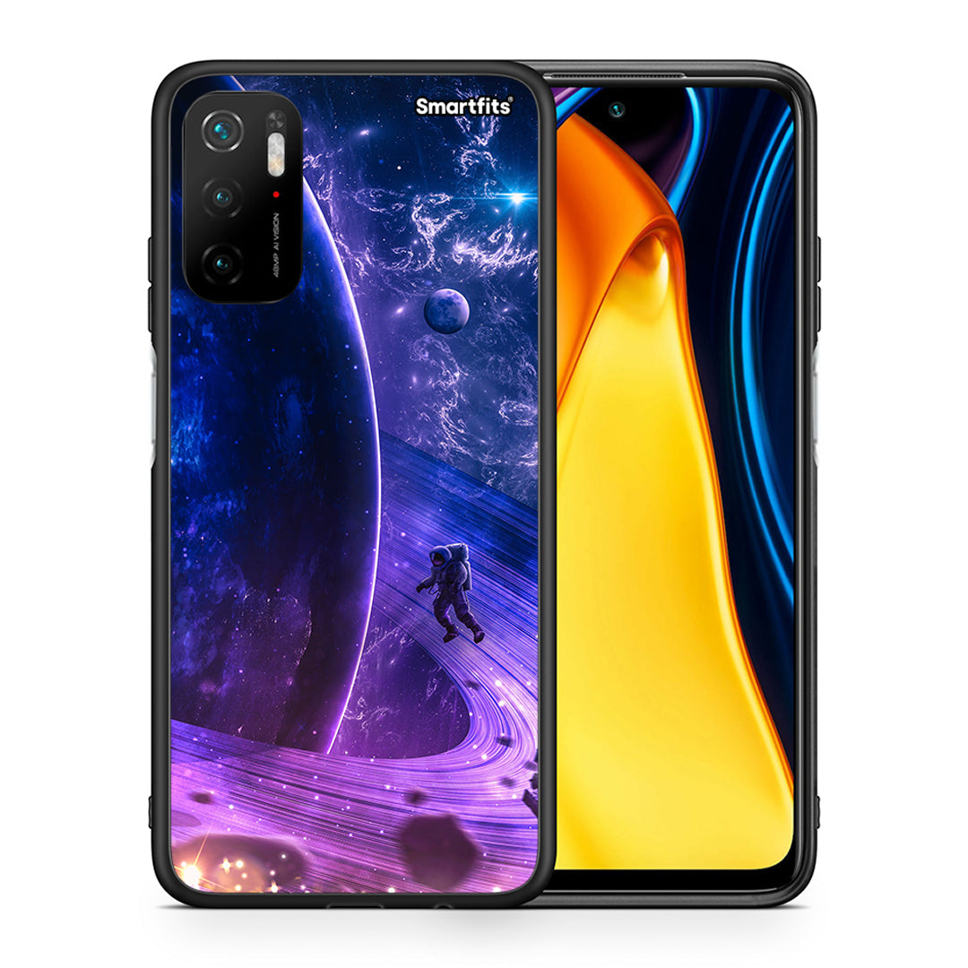 Θήκη Xiaomi Redmi Note 10 5G/Poco M3 Pro Lost Astronaut από τη Smartfits με σχέδιο στο πίσω μέρος και μαύρο περίβλημα | Xiaomi Redmi Note 10 5G/Poco M3 Pro Lost Astronaut case with colorful back and black bezels