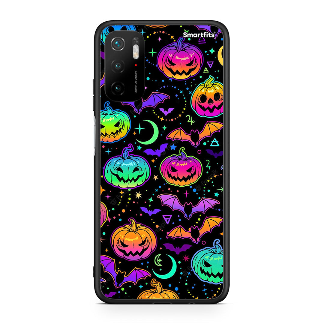 Xiaomi Redmi Note 10 5G/Poco M3 Pro Neon Halloween θήκη από τη Smartfits με σχέδιο στο πίσω μέρος και μαύρο περίβλημα | Smartphone case with colorful back and black bezels by Smartfits