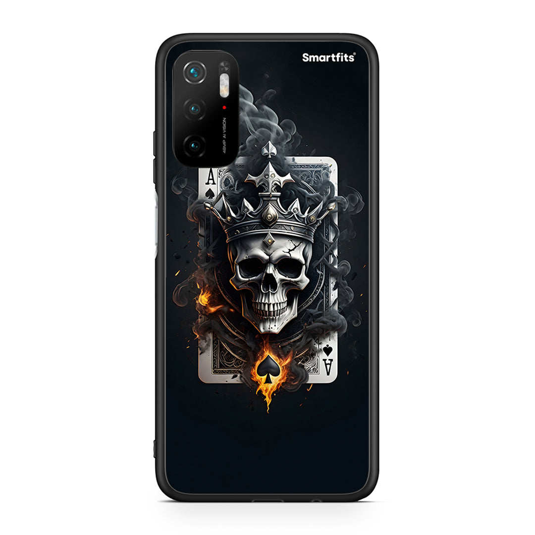 Xiaomi Redmi Note 10 5G/Poco M3 Pro Skull King Ace θήκη από τη Smartfits με σχέδιο στο πίσω μέρος και μαύρο περίβλημα | Smartphone case with colorful back and black bezels by Smartfits