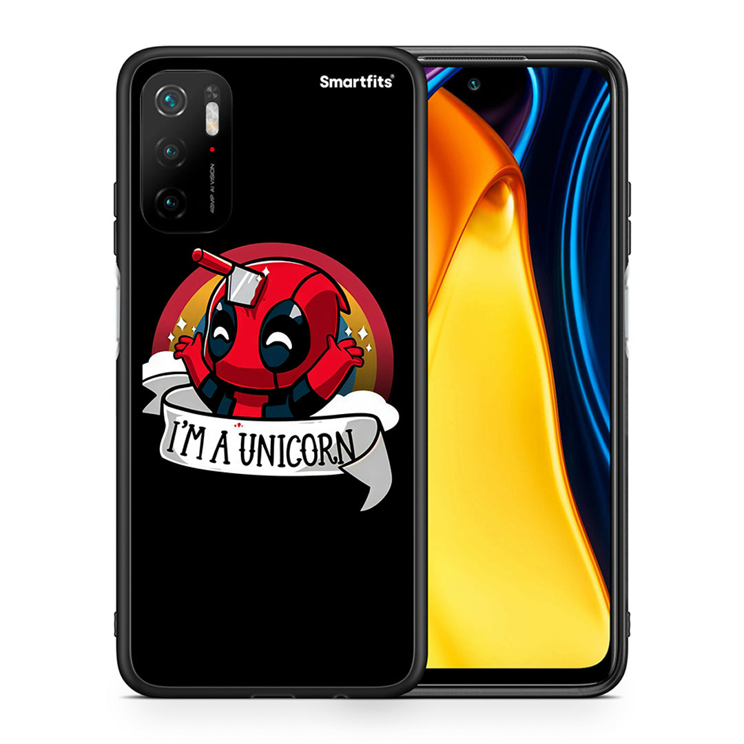 Θήκη Xiaomi Redmi Note 10 5G/Poco M3 Pro Unicorn Deadpool από τη Smartfits με σχέδιο στο πίσω μέρος και μαύρο περίβλημα | Xiaomi Redmi Note 10 5G/Poco M3 Pro Unicorn Deadpool case with colorful back and black bezels