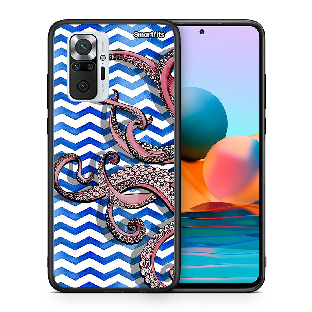 Θήκη Xiaomi Redmi Note 10 Pro Chevron Devilfish από τη Smartfits με σχέδιο στο πίσω μέρος και μαύρο περίβλημα | Xiaomi Redmi Note 10 Pro Chevron Devilfish case with colorful back and black bezels