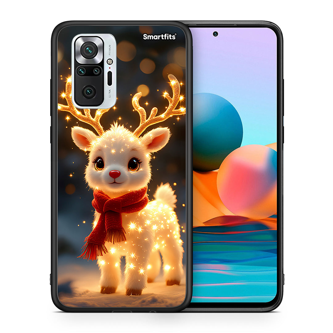 Θήκη Xiaomi Redmi Note 10 Pro Christmas Cutie από τη Smartfits με σχέδιο στο πίσω μέρος και μαύρο περίβλημα | Xiaomi Redmi Note 10 Pro Christmas Cutie case with colorful back and black bezels