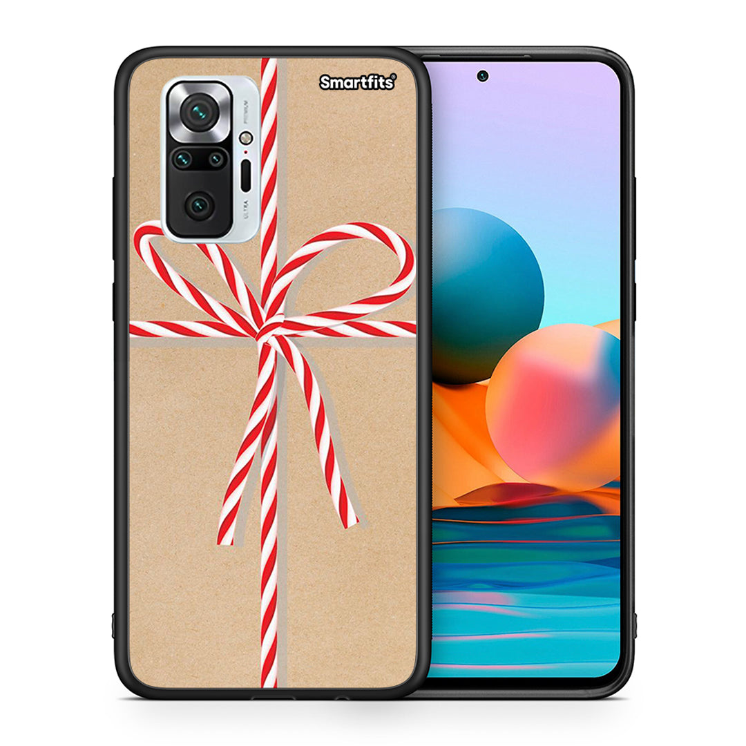 Θήκη Xiaomi Redmi Note 10 Pro Christmas Gift από τη Smartfits με σχέδιο στο πίσω μέρος και μαύρο περίβλημα | Xiaomi Redmi Note 10 Pro Christmas Gift case with colorful back and black bezels