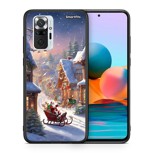 Θήκη Xiaomi Redmi Note 10 Pro Christmas Snow από τη Smartfits με σχέδιο στο πίσω μέρος και μαύρο περίβλημα | Xiaomi Redmi Note 10 Pro Christmas Snow case with colorful back and black bezels
