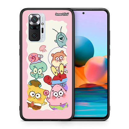 Θήκη Xiaomi Redmi Note 10 Pro Cute Companion από τη Smartfits με σχέδιο στο πίσω μέρος και μαύρο περίβλημα | Xiaomi Redmi Note 10 Pro Cute Companion case with colorful back and black bezels