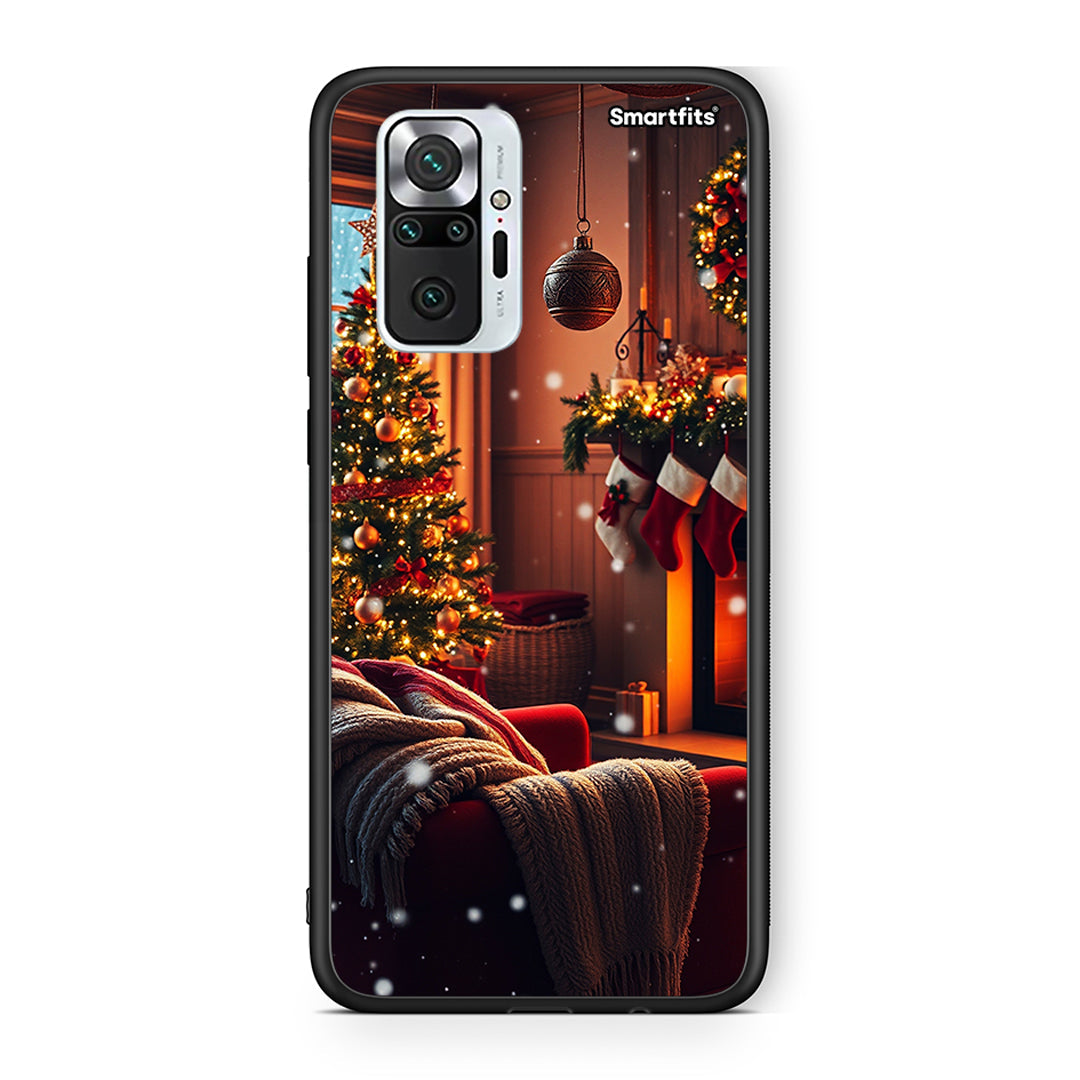 Xiaomi Redmi Note 10 Pro Home For Christmas θήκη από τη Smartfits με σχέδιο στο πίσω μέρος και μαύρο περίβλημα | Smartphone case with colorful back and black bezels by Smartfits