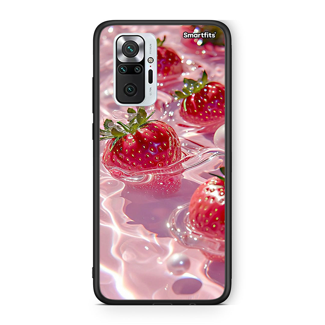 Xiaomi Redmi Note 10 Pro Juicy Strawberries θήκη από τη Smartfits με σχέδιο στο πίσω μέρος και μαύρο περίβλημα | Smartphone case with colorful back and black bezels by Smartfits