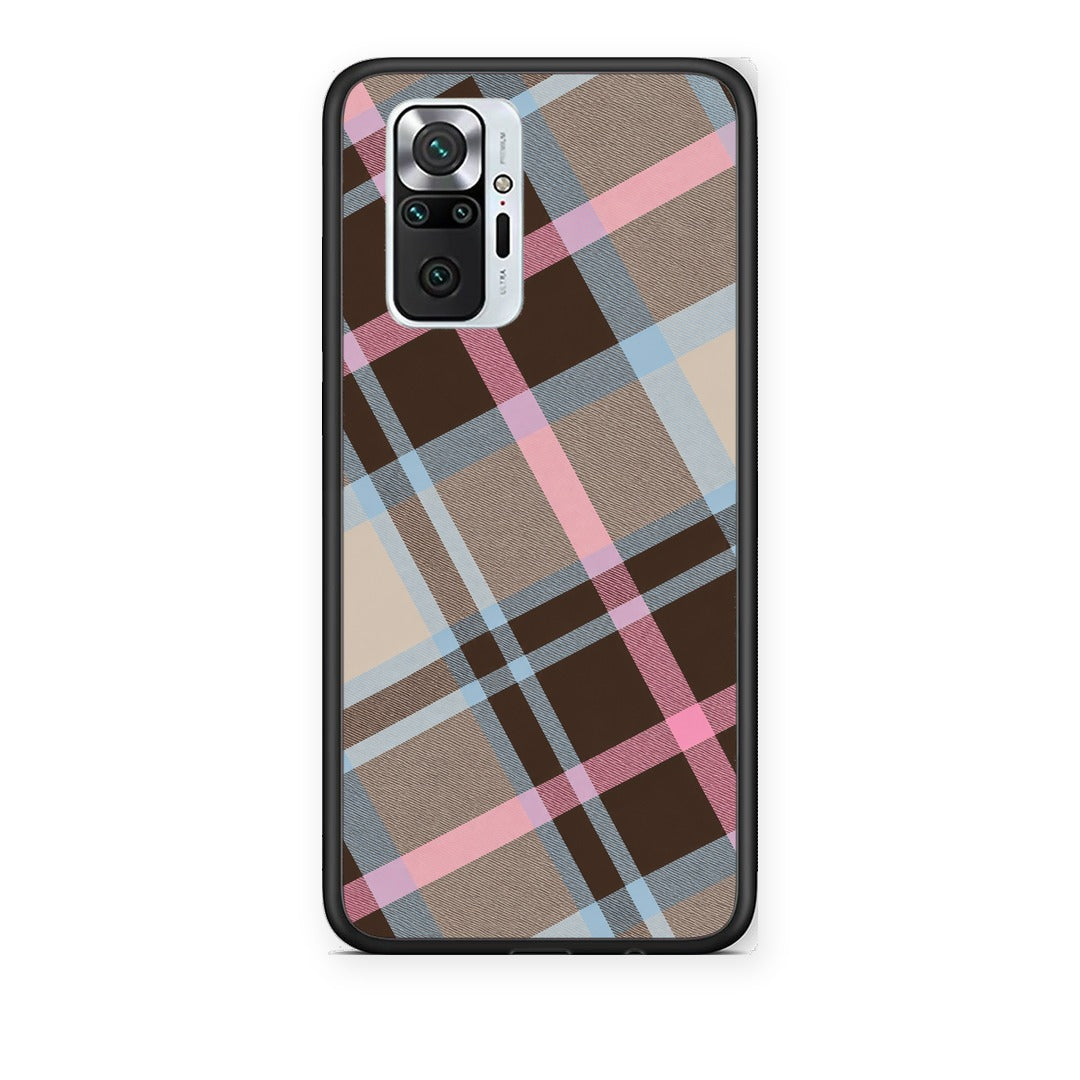 Θήκη Xiaomi Redmi Note 10 Pro / 10 Pro Max Brown Pink and Blue Diagonal Plaid από τη Smartfits με σχέδιο στο πίσω μέρος και μαύρο περίβλημα | Xiaomi Redmi Note 10 Pro / 10 Pro Max Brown Pink and Blue Diagonal Plaid case with colorful back and black bezels