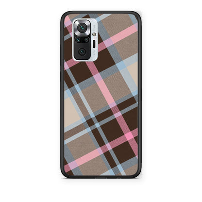 Θήκη Xiaomi Redmi Note 10 Pro / 10 Pro Max Brown Pink and Blue Diagonal Plaid από τη Smartfits με σχέδιο στο πίσω μέρος και μαύρο περίβλημα | Xiaomi Redmi Note 10 Pro / 10 Pro Max Brown Pink and Blue Diagonal Plaid case with colorful back and black bezels