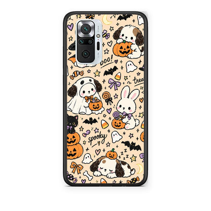 Θήκη Xiaomi Redmi Note 10 Pro / 10 Pro Max Halloween Puppies and Friends on Cream από τη Smartfits με σχέδιο στο πίσω μέρος και μαύρο περίβλημα | Xiaomi Redmi Note 10 Pro / 10 Pro Max Halloween Puppies and Friends on Cream case with colorful back and black bezels