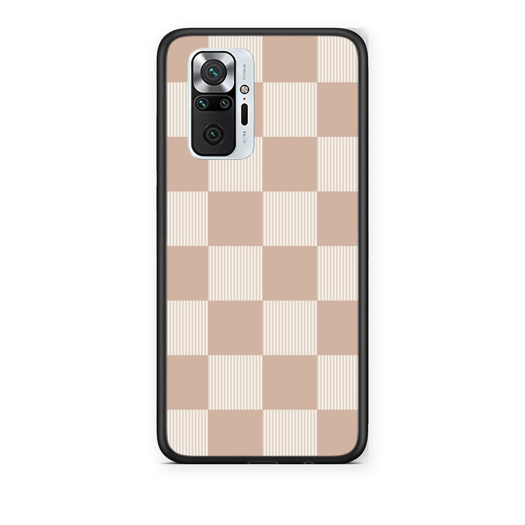 Θήκη Xiaomi Redmi Note 10 Pro / 10 Pro Max Latte and Cream Striped Checks από τη Smartfits με σχέδιο στο πίσω μέρος και μαύρο περίβλημα | Xiaomi Redmi Note 10 Pro / 10 Pro Max Latte and Cream Striped Checks case with colorful back and black bezels