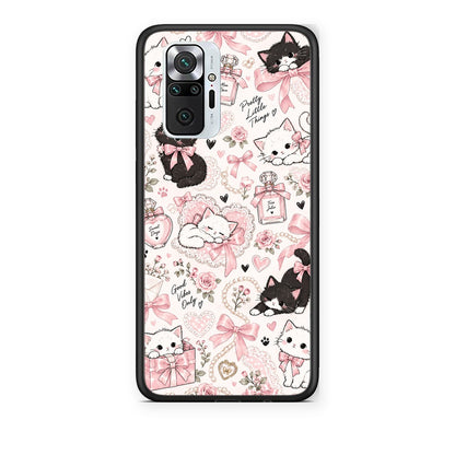 Θήκη Xiaomi Redmi Note 10 Pro / 10 Pro Max Pink Bows and Kittens Collage από τη Smartfits με σχέδιο στο πίσω μέρος και μαύρο περίβλημα | Xiaomi Redmi Note 10 Pro / 10 Pro Max Pink Bows and Kittens Collage case with colorful back and black bezels
